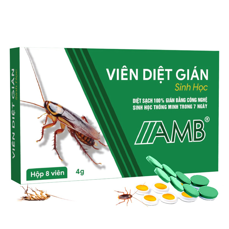 Hộp 8 viên diệt gián sinh học AMB hiệu quả, nhanh chóng BA1693