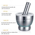Bộ chày cối inox 304 đúc nguyên khối có nắp đậy BA1204