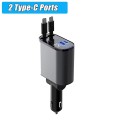Tẩu sạc ô tô siêu nhanh tích hợp 2 dây sạc BA1200, 1 cổng lightning (iphone/IOS) + 1 cổng type C