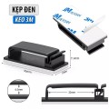 Combo 10 kẹp dây điện gắn tường bản lớn có chốt BA1259, Màu đen 