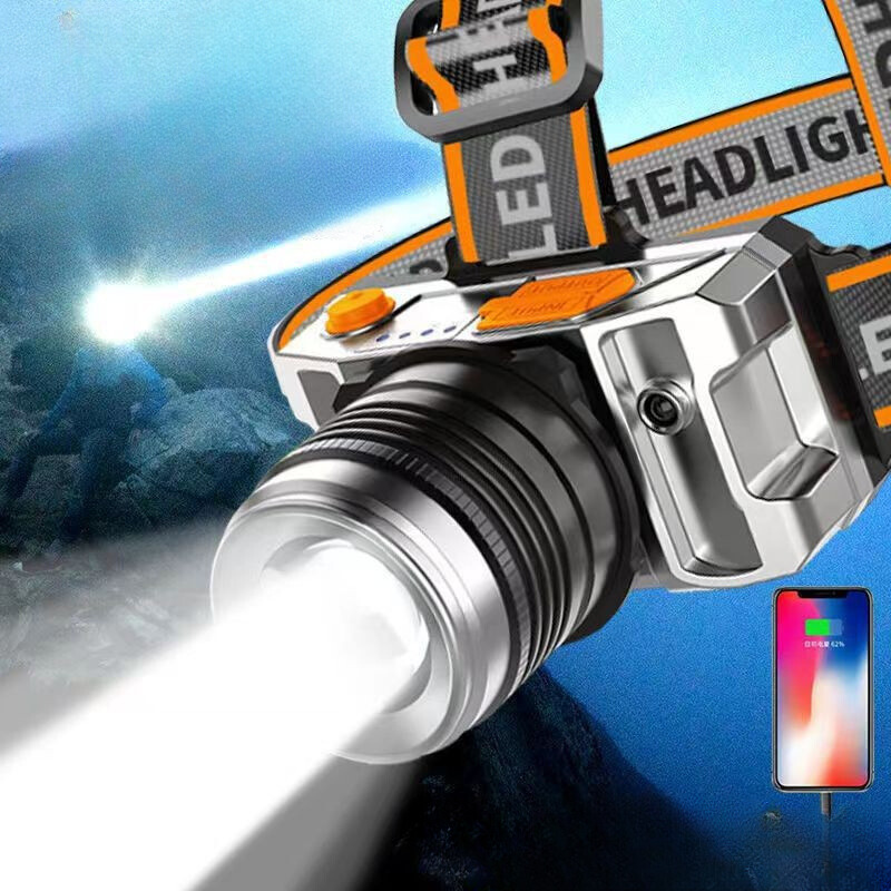 Đèn pin đội đầu siêu sáng, cảm biến vẫy tay, chiếu sáng 300m BA1273