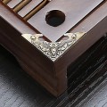 Khay đựng trà nẹp đồng vân nổi 4 góc BA1284