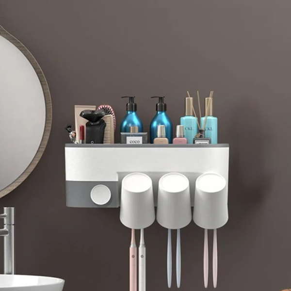 Kệ để đồ nhà tắm dán tường kèm cốc thông minh N237