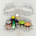 Set 2 kệ góc nhà tắm đa năng không gỉ tặng kèm miếng dán siêu dính N173
