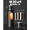 Bình giữ nhiệt 48h hiển thị nhiệt độ kèm lõi lọc BA1317, 800ml
