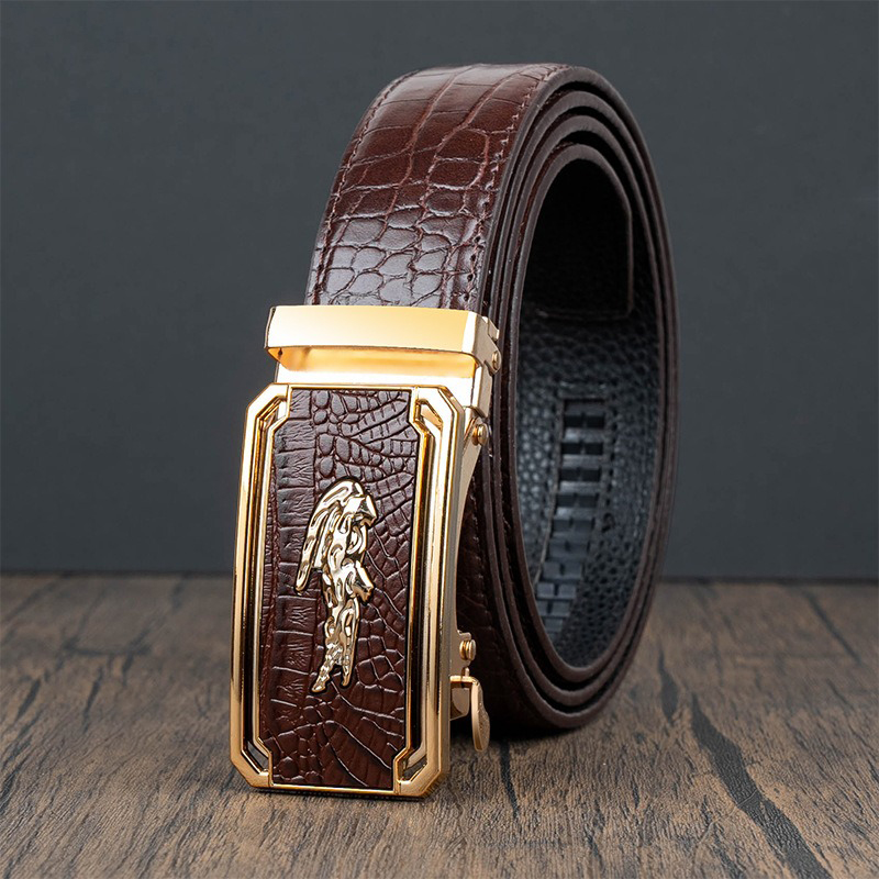 Thắt lưng nam cao cấp họa tiết khóa cá sấu khóa tự động BA1336