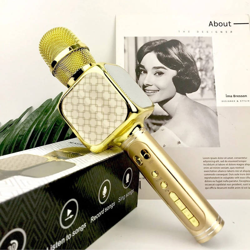 [Bản cao cấp] Micro hát karaoke kèm loa bluetooth hỗ trợ ghi âm BA1327