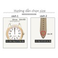 Dây da đồng hồ khóa bướm thép không gỉ cao cấp BA675, Size 18mm - Màu đen khóa trắng