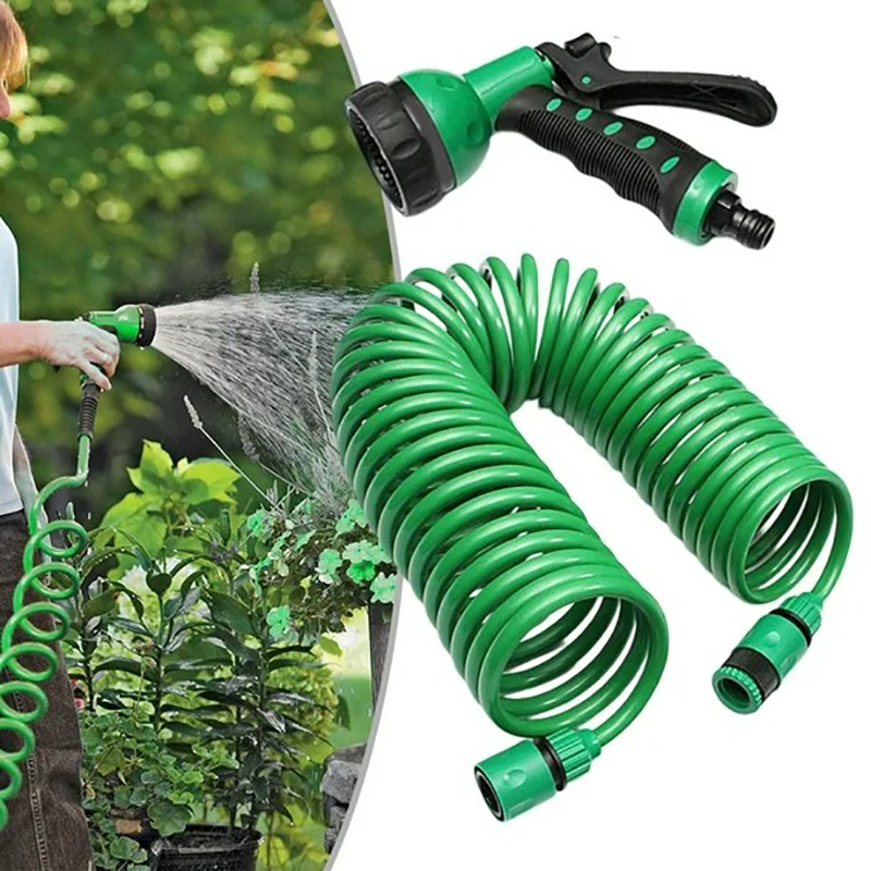 Bộ vòi xịt dây lò xo tưới cây, rửa xe đa năng 7 chế độ BA1386