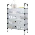 Kệ giày dép khung inox có vách ngăn chắn bụi bẩn, siêu bền BA1397, Kệ 4 tầng