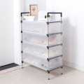 Kệ giày dép khung inox có vách ngăn chắn bụi bẩn, siêu bền BA1397, Kệ 4 tầng