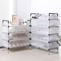 Kệ giày dép khung inox có vách ngăn chắn bụi bẩn, siêu bền BA1397, Kệ 4 tầng
