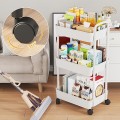 Kệ nhựa để đồ đa năng có bánh xe đẩy chuyên dụng BA1396, Kệ 3 tầng