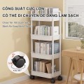 Kệ nhựa để đồ đa năng có bánh xe đẩy chuyên dụng BA1396, Kệ 3 tầng
