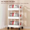 Kệ nhựa để đồ đa năng có bánh xe đẩy chuyên dụng BA1396, Kệ 3 tầng