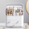 Hộp đựng đồ trang điểm có tay xách, nắp đậy chống bụi, dung tích lớn BA1414, Màu trắng