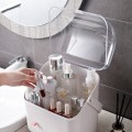 Hộp đựng đồ trang điểm có tay xách, nắp đậy chống bụi, dung tích lớn BA1414, Màu trắng