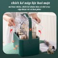 Hộp đựng đồ trang điểm có tay xách, nắp đậy chống bụi, dung tích lớn BA1414, Màu trắng