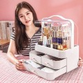 Hộp đựng đồ trang điểm có tay xách, nắp đậy chống bụi, dung tích lớn BA1414, Màu trắng