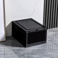 Hộp đựng giày nhựa trong suốt, cửa nam châm chống bụi BA1424, Hộp xịn trắng