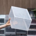 Hộp đựng giày nhựa trong suốt, cửa nam châm chống bụi BA1424, Hộp xịn trắng