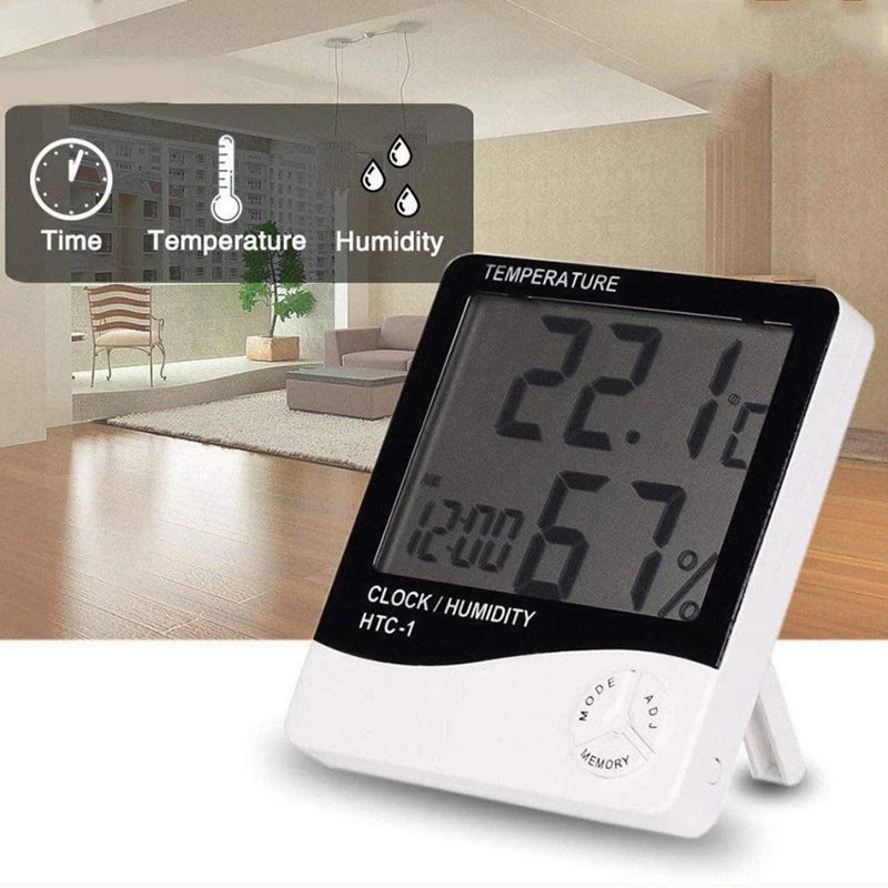 Máy đo nhiệt độ phòng, độ ẩm, nhiệt ẩm kiêm đồng hồ báo thức 5 trong 1 BA1430