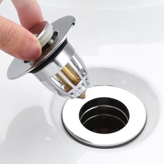 Nút chặn nhấn xả nước lavabo, chống mùi và lọc rác hiệu quả BA1423, 1 cái