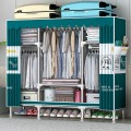 Tủ quần áo tủ vải khung thép titan cao cấp BA1289, Màu hồng baby - Loại 3 buồng ( 165*45*170cm )
