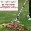 Chổi thép cào lá làm vườn gấp gọn 15 răng đa năng BA1438