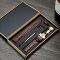 Dây da đồng hồ khóa bướm thép không gỉ cao cấp BA675, Size 18mm - Màu đen khóa trắng