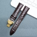 Dây da đồng hồ khóa bướm thép không gỉ cao cấp BA675, Size 18mm - Màu đen khóa trắng