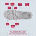 Combo 2 lót giày thể thao 4D lưu thông cửu huyệt, chất liệu cao su non BA1443, Size 41/42 - Mặt xám - Đệm trắng