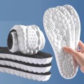 Combo 2 lót giày thể thao 4D lưu thông cửu huyệt, chất liệu cao su non BA1443, Size 41/42 - Mặt xám - Đệm trắng