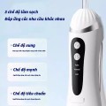 Máy tăm nước không dây tiện lợi có 4 đầu thay thế BA1484, Màu đen 