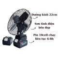 Quạt tích điện Makita để bàn 2 cấp độ gió siêu mát BA1480, QUẠT + 1 PIN + 1 SẠC