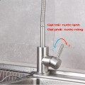 Vòi rửa chén bát nóng lạnh inox cần lò xo dẻo uốn mềm BA1466
