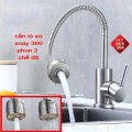 Vòi rửa chén bát nóng lạnh inox cần lò xo dẻo uốn mềm BA1466