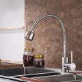 Vòi rửa chén bát nóng lạnh inox cần lò xo dẻo uốn mềm BA1466