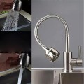 Vòi rửa chén bát nóng lạnh inox cần lò xo dẻo uốn mềm BA1466