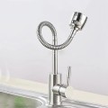 Vòi rửa chén bát nóng lạnh inox cần lò xo dẻo uốn mềm BA1466