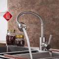 Vòi rửa chén bát nóng lạnh inox cần lò xo dẻo uốn mềm BA1466
