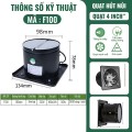  Quạt thông gió, hút mùi nhà bếp, nhà vệ sinh, phòng ngủ BA1452, FD100( quạt sắt)	