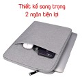 Túi chống sốc đựng laptop chống nước 2 ngăn có quai tiện lợi BA1499, Màu xám - 13inch - 13.3inch