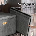 Hộp vải đựng quần áo có nắp có thể gấp gọn tiện lợi BA1502, Dung tích 40L (44*29*30cm)