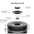 Hộp đựng hạt cà phê bằng thép không gỉ kèm muỗng định lượng BA1528, 1500ml