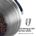 Hộp đựng hạt cà phê bằng thép không gỉ kèm muỗng định lượng BA1528, 1500ml