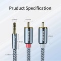 Dây cáp âm thanh chia cổng Essager 3.5mm sang 2 RCA tiện lợi BA1514, Dây 1m
