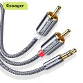 Dây cáp âm thanh chia cổng Essager 3.5mm sang 2 RCA tiện lợi BA1514, Dây 1m