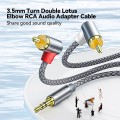 Dây cáp âm thanh chia cổng Essager 3.5mm sang 2 RCA tiện lợi BA1514, Dây 1m