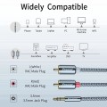 Dây cáp âm thanh chia cổng Essager 3.5mm sang 2 RCA tiện lợi BA1514, Dây 1m